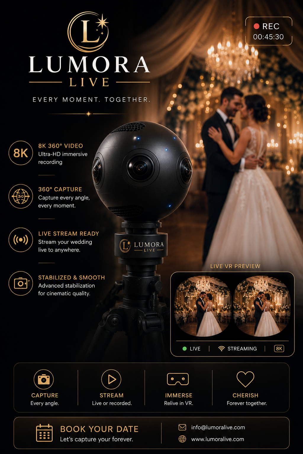 Lumora 360 degree VR wedding livestreaming